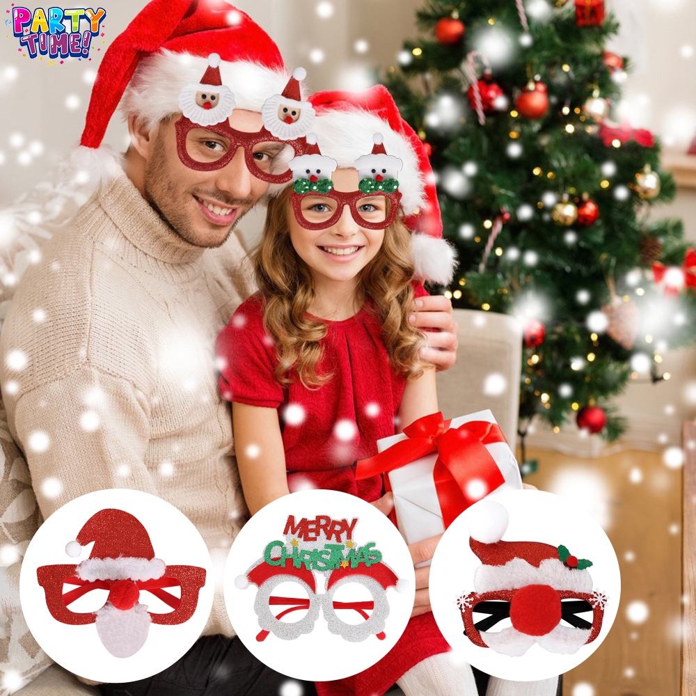 Big Party Christmas ของตกแต่งวันคริสต์มาส แว่นตาคริสต์มาส ของตกแต่งงานปาร์ตี้สำหรับเด็ก แว่นตา Snowman เขากวาง