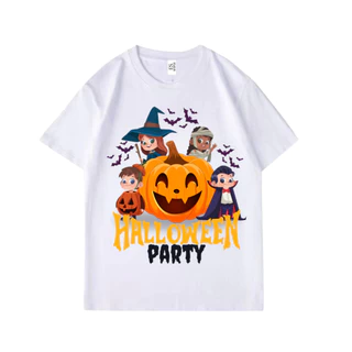Halloween พร้อมส่ง 🔥 เสื้อยืดแขนสั้น คอกลม ฮาโลวีน สกรีนลาย ES.SHOP28 ผ้าคอตตอนผสม