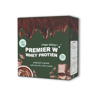Premier W Hydrolised Whey Protein Isolated Chocolate Flavor Sachet เวย์โปรตีนไฮโดรไลซ์ กลิ่น ช็อกโกแลต บรรจุ 10 ซอง 1001