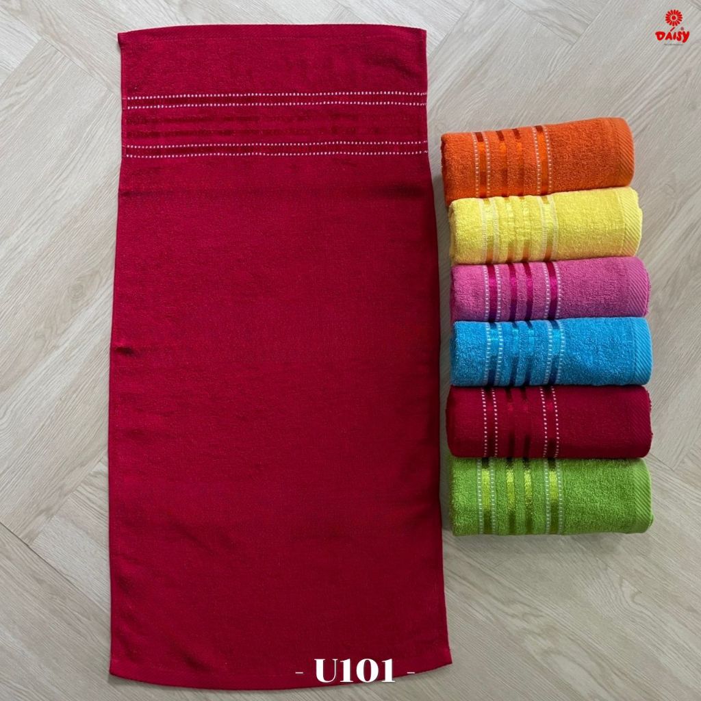 (ขายส่ง6ผืน/12ผืนคละสี)ผ้าขนหนูU101 15x30นิ้ว cotton100 ซับน้ำได้ดี ขนนุ่ม ด้ายไม่หลุดง่าย ไม่มีกลิ่นอับ ระบายอากศได้ดี
