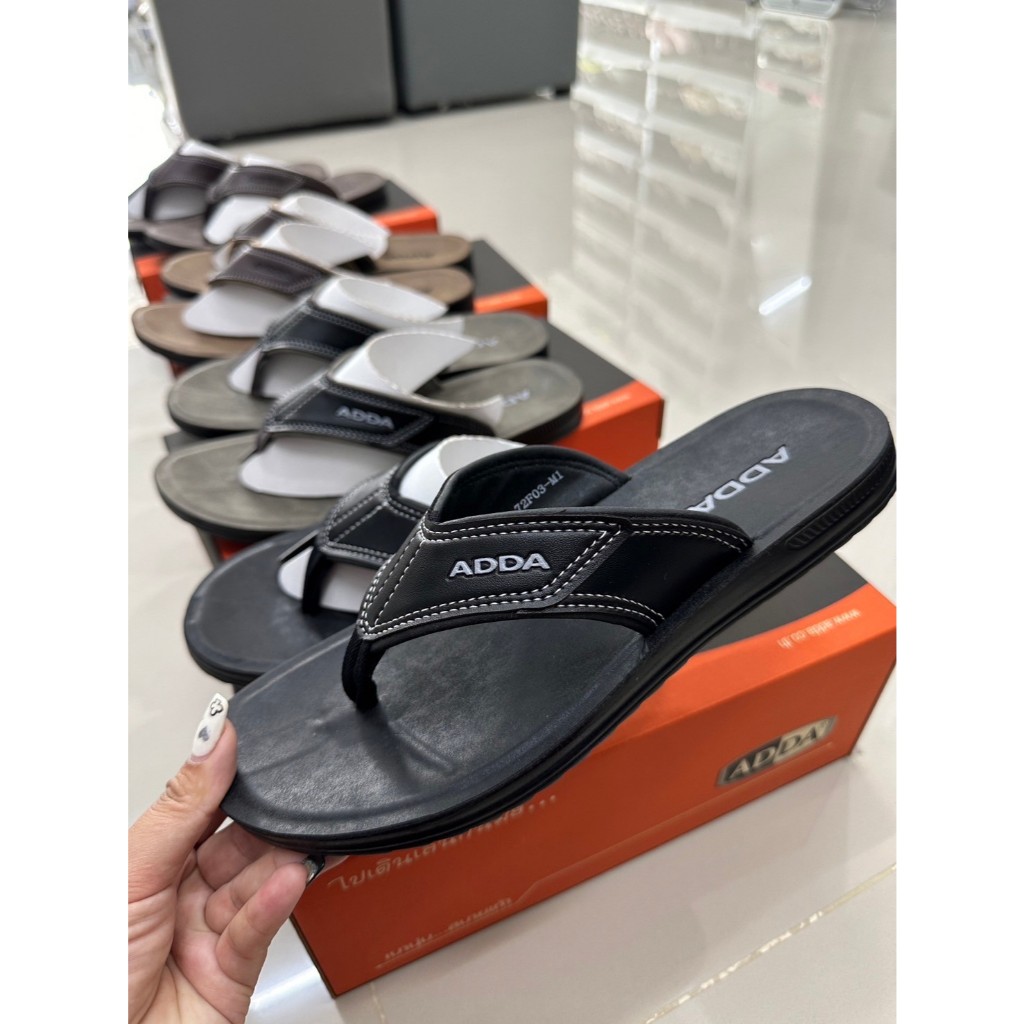 N รองเท้าแตะ ADDA รุ่น 72F03 ไซส์ 39-43 ลดจากราคาป้าย 325  สี น้ำตาล ดำ เทา ครีม