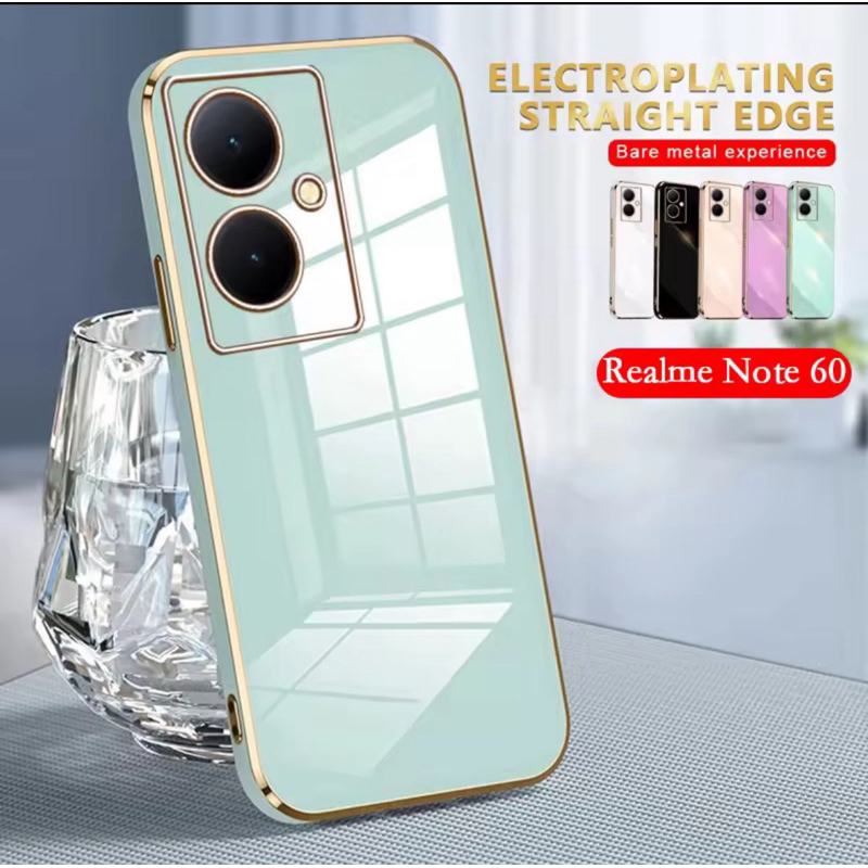 เคส TPU สีพื้น ขอบทองเงา สำหรับ Realme C61 C63 Note60 60X C53 C51 note80 Note50 C65 C33 C67 สวยหรู กันกล้อง  ส่งจากไทย