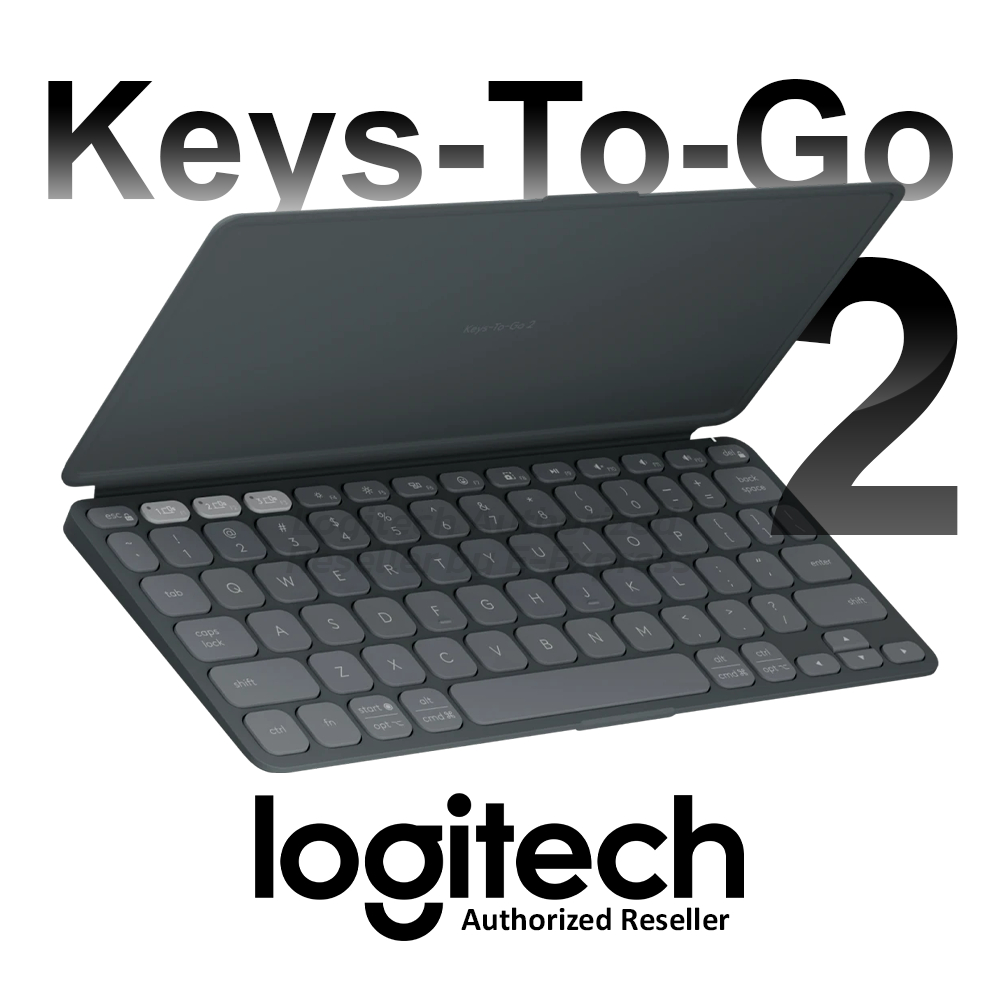 Logitech Keys-To-Go 2 Ultra Slim Keyboard (Graphite) (TH/EN) คีบอร์ดไร้สาย สำหรับพกพา สีดำ ของแท้ ประกันศูนย์ 1ปี