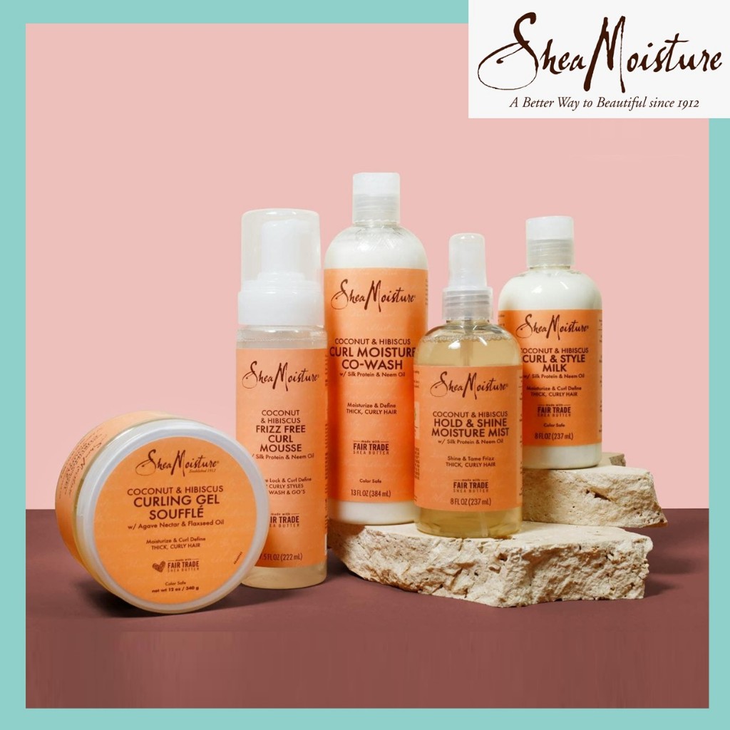 ✳️[แท้ 100%/พร้อมส่ง]✳️ Shea Moisture Coconut & Hibiscus Curl & Shine Conditioner 384ml แชมพู ครีมนวด บำรุงผม ผมหยักศก