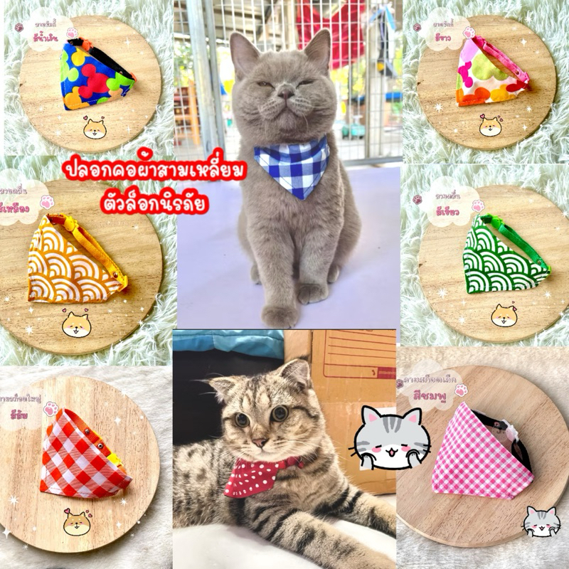 (P1)(สายนิ่ม ไม่บาดคอ)ปลอกคอแมว ผ้าพันคอแมว ตัวล็อคนิรภัย ราคาถูก