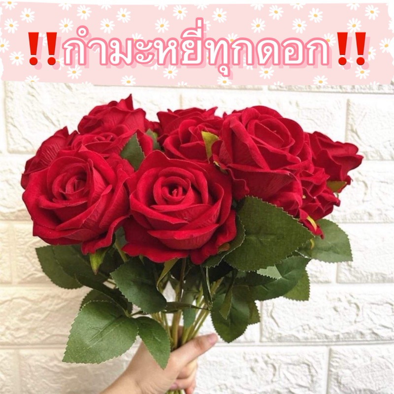 ดอกกุหลาบแดง พร้อมส่ง สินค้าในไทย ไหว้และบูชาท้าวเวสสุวรรณหรือมอบให้ในวันพิเศษ วันวาเลนไทน์