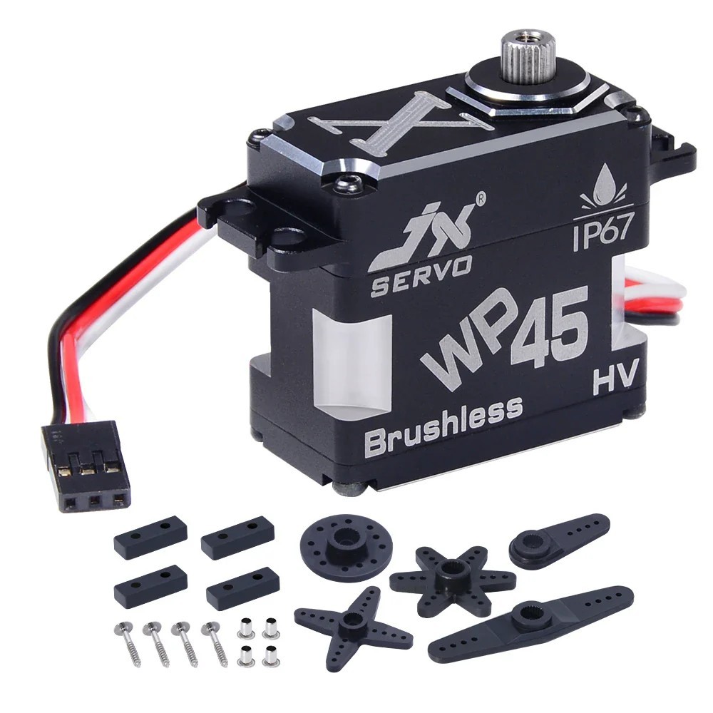 JX Servo 45KG Waterproof Aluminum Case Brushless Metal Gear Digital Servo 0.11S 45kg @8.4V