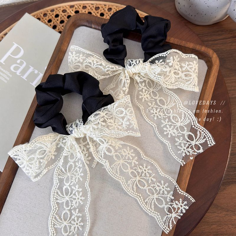 baldauren วินเทจลูกไม้สีขาวแหวนผมฝรั่งเศสผู้หญิงหยิกถอดริบบิ้นผมยาว