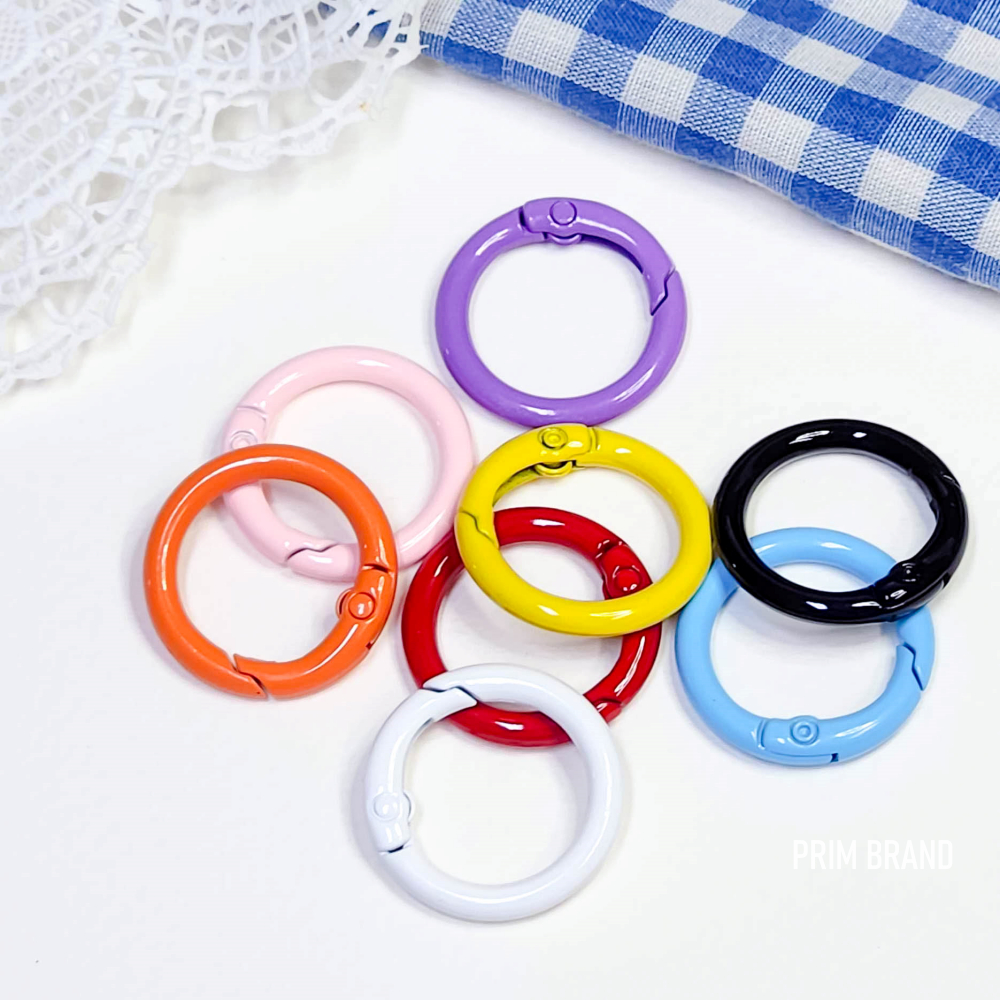 ตะขอห่วงสปริง ห่วงพวงกุญแจกลม หลากสี ขนาด 24 mm สำหรับงาน DIY งานฝีมือ ตุ๊กตา art toy