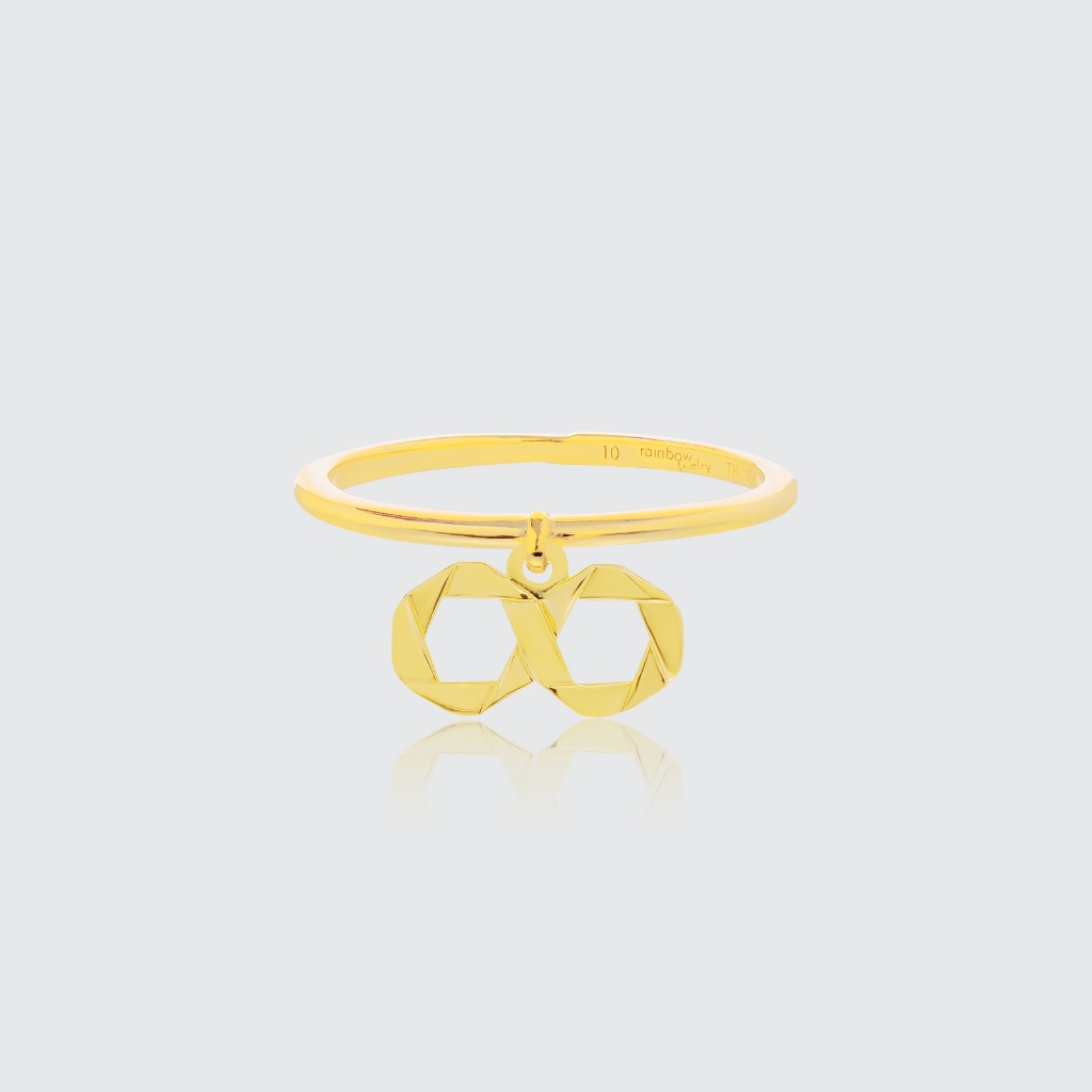 ORIGAMI LUCKY RING แหวนห้อยจี้ลายกระดาษพับ สัญลักษณ์แห่งความโชคดี และ ความสุข 13 ลาย สีทอง 18K Gold