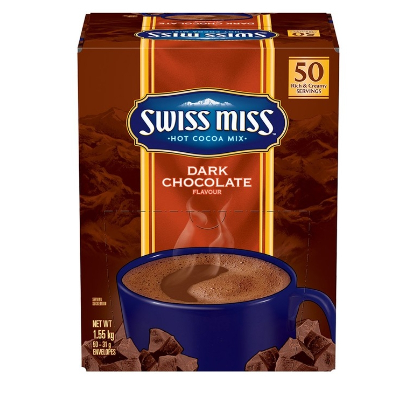 Swiss Miss Dark Chocolate Sensation Hot Cocoa Mix สวิสมิส ดาร์ก ช็อคโกแลต หวานน้อย ช็อคโกแลตเข้มข้นข