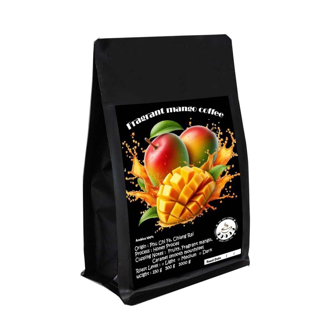 Fragrant mango coffee เมล็ดกาแฟมะม่วงหอม จากภูชี้ฟ้า เชียงราย