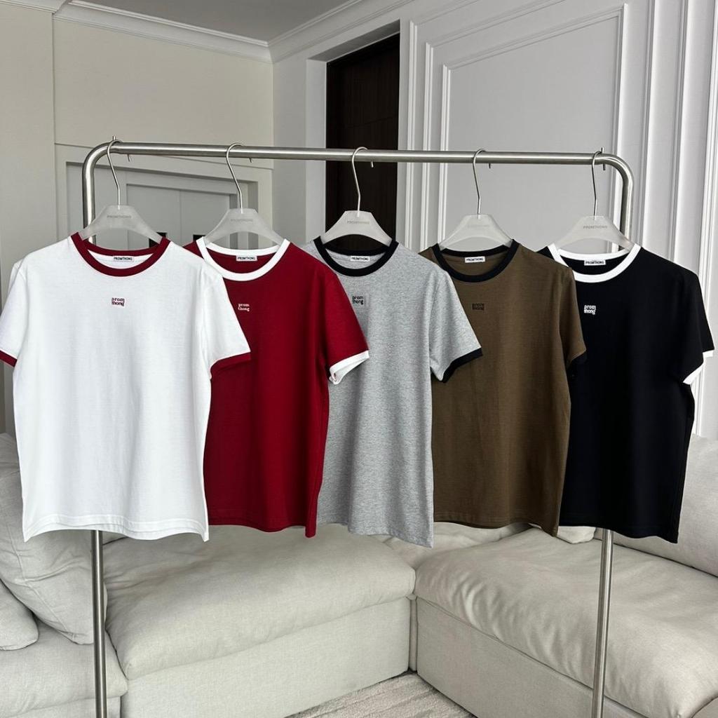 PT060 เสื้อยืดแต่งขอบ Oversize ปักPROMTHONG
