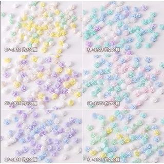 I5.ดอกคามิเลียจิ๋ว ดอกไม้ตกแต่งเล็บ ขนาด 4 mm คละสี หนึ่งถุงมีประมาณ 200 ชิ้น