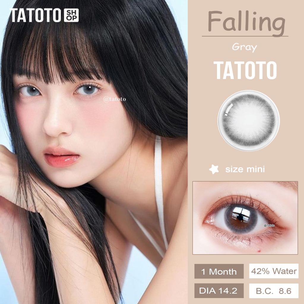 คอนแทคเลนส์สี ใส่สบาย ไม่แสบตา │ อย.ไทย │ ส่งจากไทย │รุ่นfalling Gray - รูปที่ 2