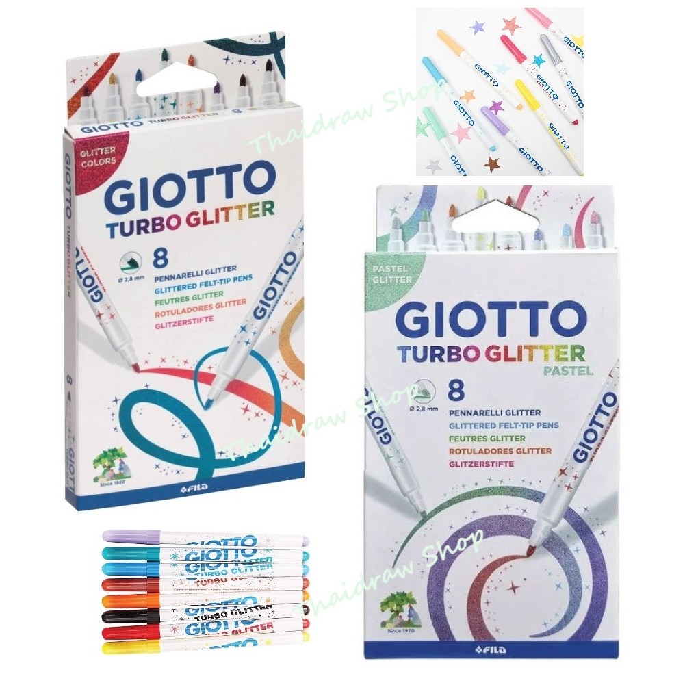 GIOTTO Turbo Glitter 8 สี (ปากกาเมจิก กากเพชร)