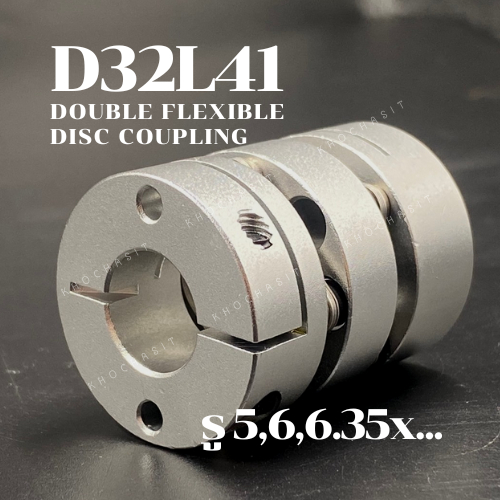 D32 L41 Size 5,6,6.35x......mm คัปปลิ้งไดอะเฟรมคู่ /  Coupling daiphragms / Double flexible disc cou