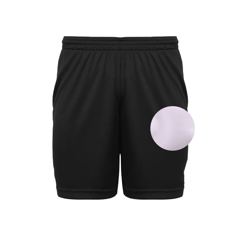 กางเกงกีฬา เอวยางยืด มีเชือกรัดปรับขนาดได้ ผ้า Micro Polyester สีดำ/สีขาว 2XL