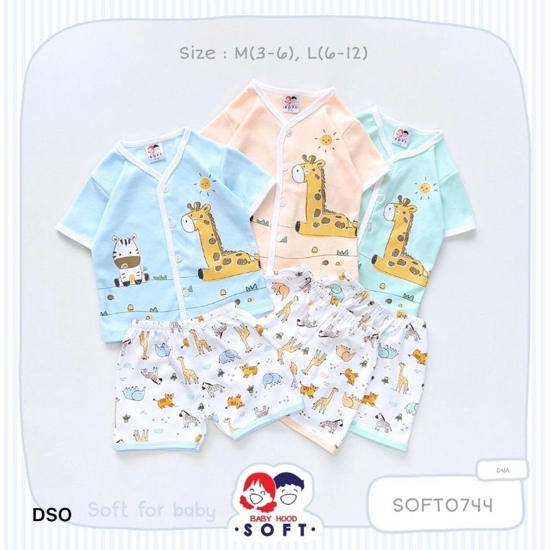 Icon kids,Soft ชุดเด็กอ่อน แขนขาสั้น กระดุมหน้า(0-12เดือน)