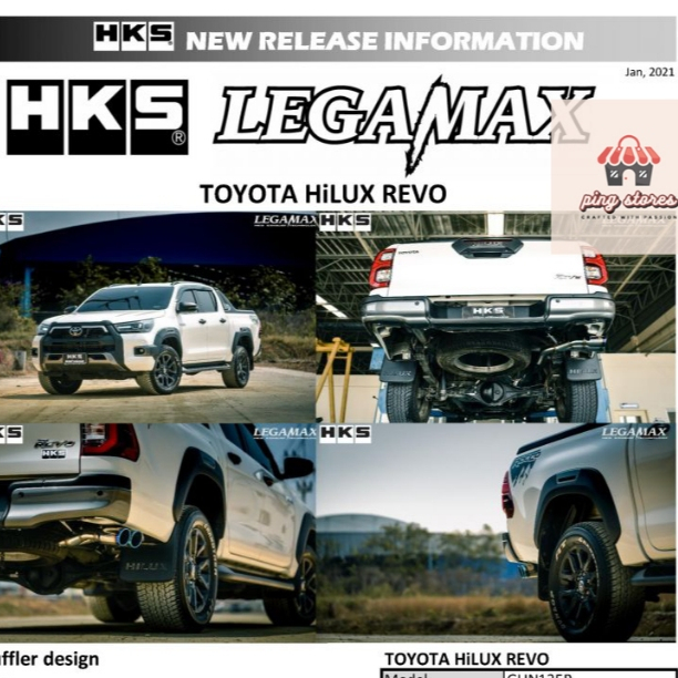 ท่อ HKS Toyota Revo ปลายTita ออกข้างคู่ เครื่อง 1GD 2GD