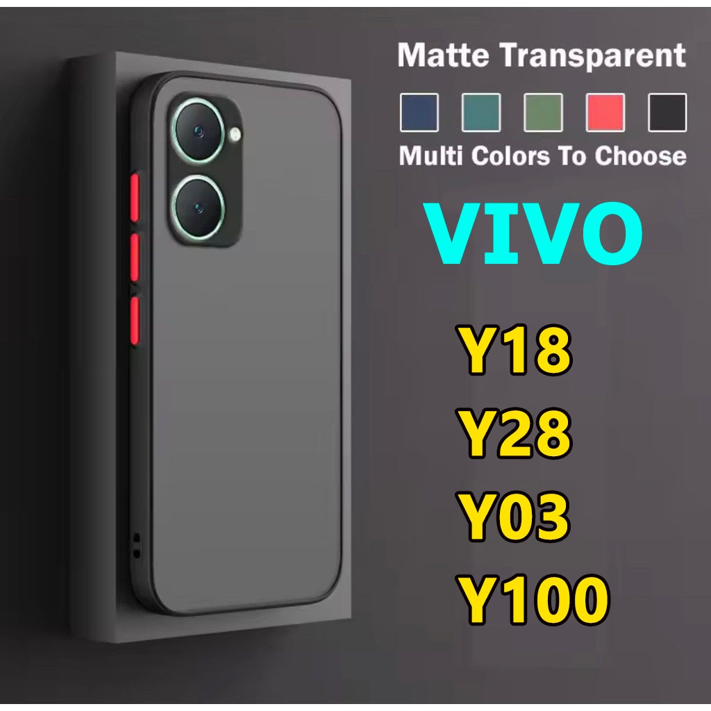 เคสหลังด้านขอบสี VIVO V60 Y03T V40 V40Pro V30 V30E V30Pro V29 Y03 Y18 Y28 Y12S Y20 Y30 Y50 V19 Y81 Y85 Y53 เคสวีโว่ 025