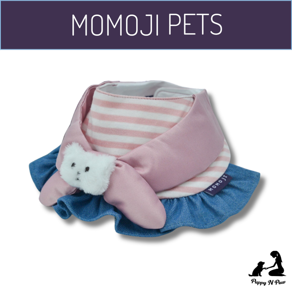 Momoji Bear Michelle Pink Pet Bib ชุดสุนัข ชุดแมว