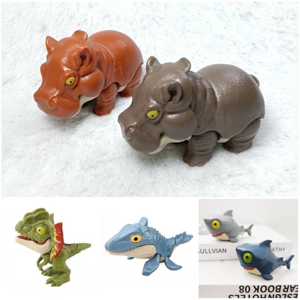 โมเดลฮิปโป ไดโนเสาร์ ฉลาม สำหรับงานตกแต่งเค้ก 💞สินค้าพร้อมส่งนะคะ💞