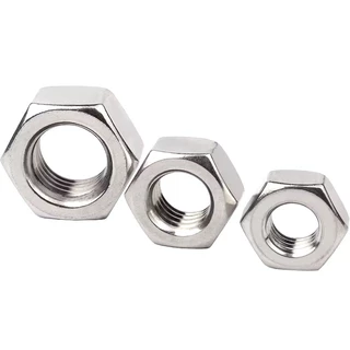 น็อตตัวเมีย หกเหลี่ยม สแตนเลส เกลียวมิล หยาบ DIN934 Stainless Steel Hexagon Nut.