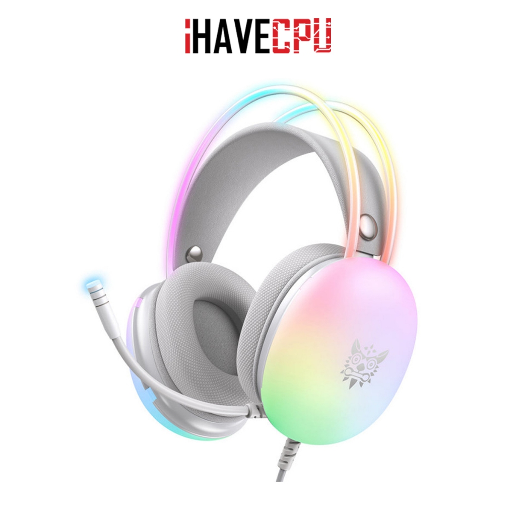 iHAVECPU HEADSET (หูฟัง) ONIKUMA X25 HOTARU GAMING HEADPHONE 7.1 (WHITE)