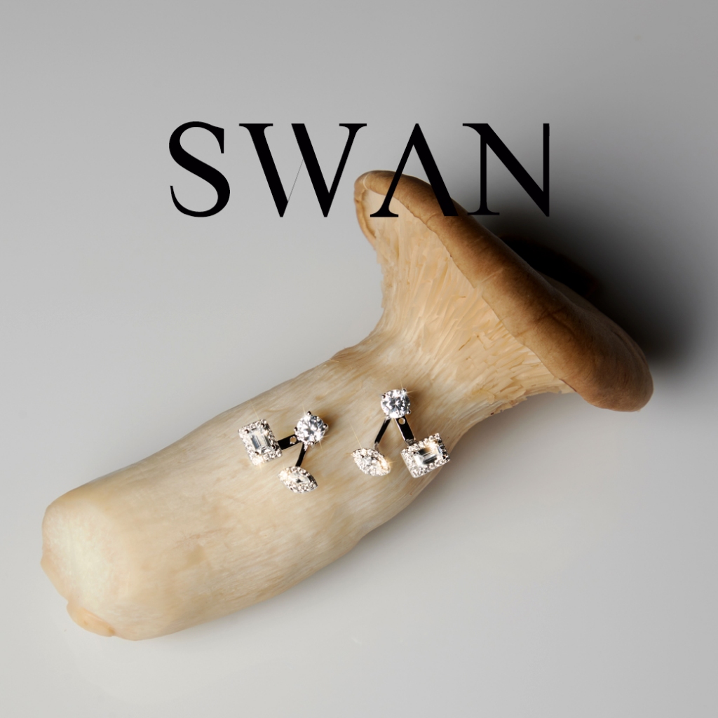 SWAN - Multi Shape Jacket Halo Earring ต่างหูเงินแท้ ฝังเพชรคิวบิกเซอร์โคเนีย ดีไซน์สะดุดตา