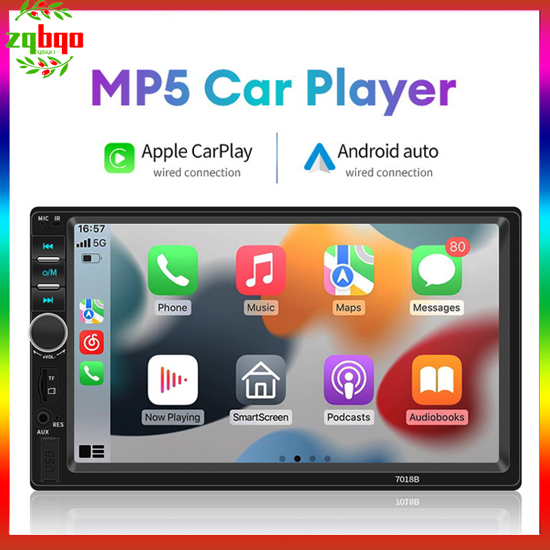 วิทยุติดรถยนต์ 7 นิ้ว 2DIN HD เครื่องเสียงติดรถยนต์ รองรับ Carplay Android Auto Bluetooth FM Mirrorlink จอติดรถยนต์