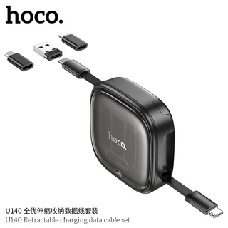 สายชาร์จ HOCO U140 สายชาร์จ All-in-one จ่ายไฟเร็วสูงสุด 60W สายยาว 95 ซม. พกพาสะดวก ใช้งานง่าย