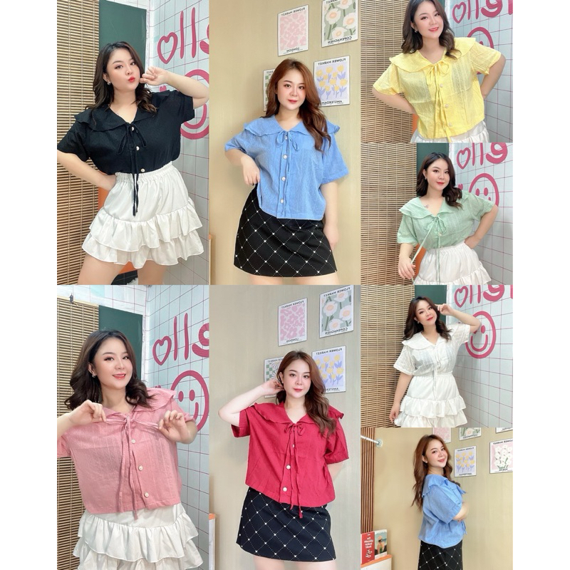 เสื้อคอตต้อนดอบบี้ลายปักในตัวลายน่ารัก แต่งปก งานไม่มีสม็อค รอบอก 42-48 นิ้ว