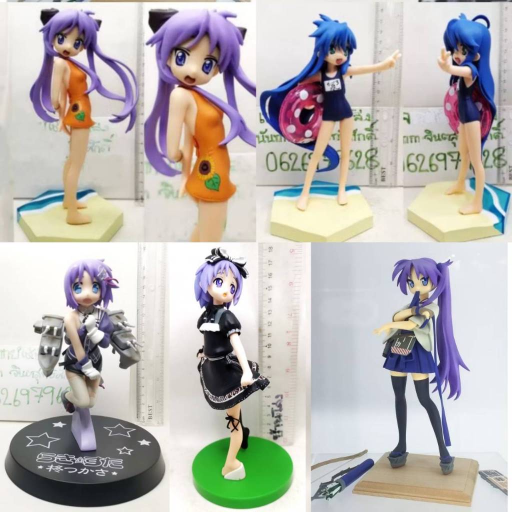 (แท้/มือ2)⭐Lucky Star⭐EX Summer Beach ver. Kagami Hiiragi,Konata Izumi Figure Kaga Cosplay💙Sega