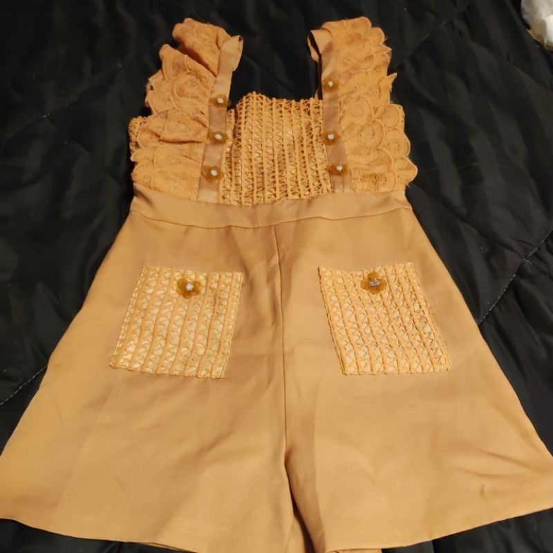 BO RICH TA sizeM จั๊มกางเกง สีส้มอิฐ อก34เอว28สะโพก38ยาว30นิ้ว