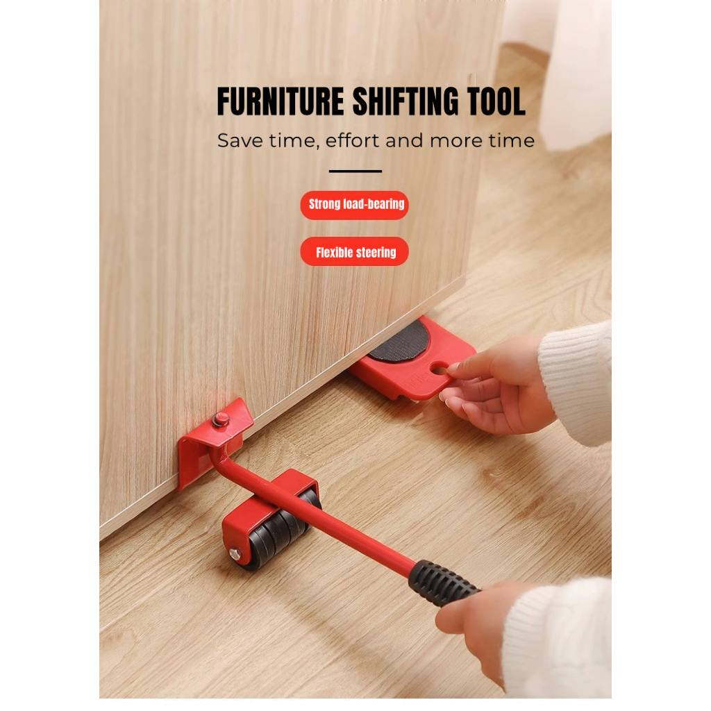 เครื่องมือการขนย้ายสิ่งของหนัก 5 ชิ้นการจัดการเฟอร์นิเจอร์ Shifting Shifting Multifunctional Heavy Duty Shifting พร้อมรอ
