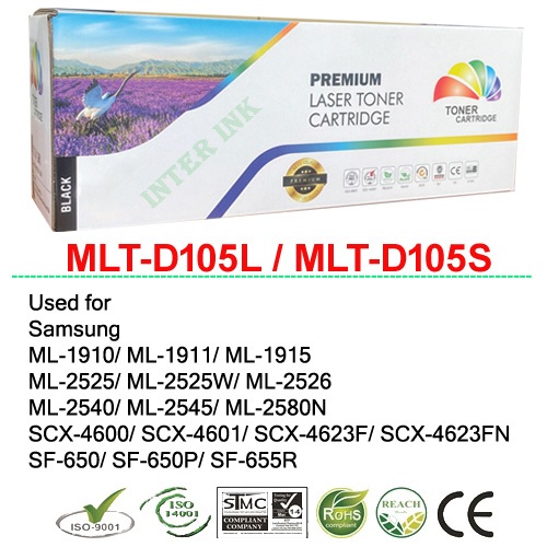 หมึกพิมพ์ Samsung ML-1910 / ML-1911 / ML-1915 / ML-2525 / ML-2525W (MLT-D105L) สีดำ Compatible