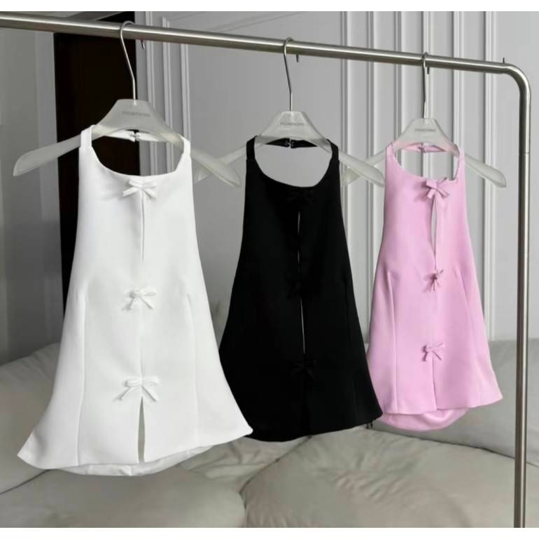 PT386 เสื้อคล้องคอแต่งโบว์ PROMTHONG
