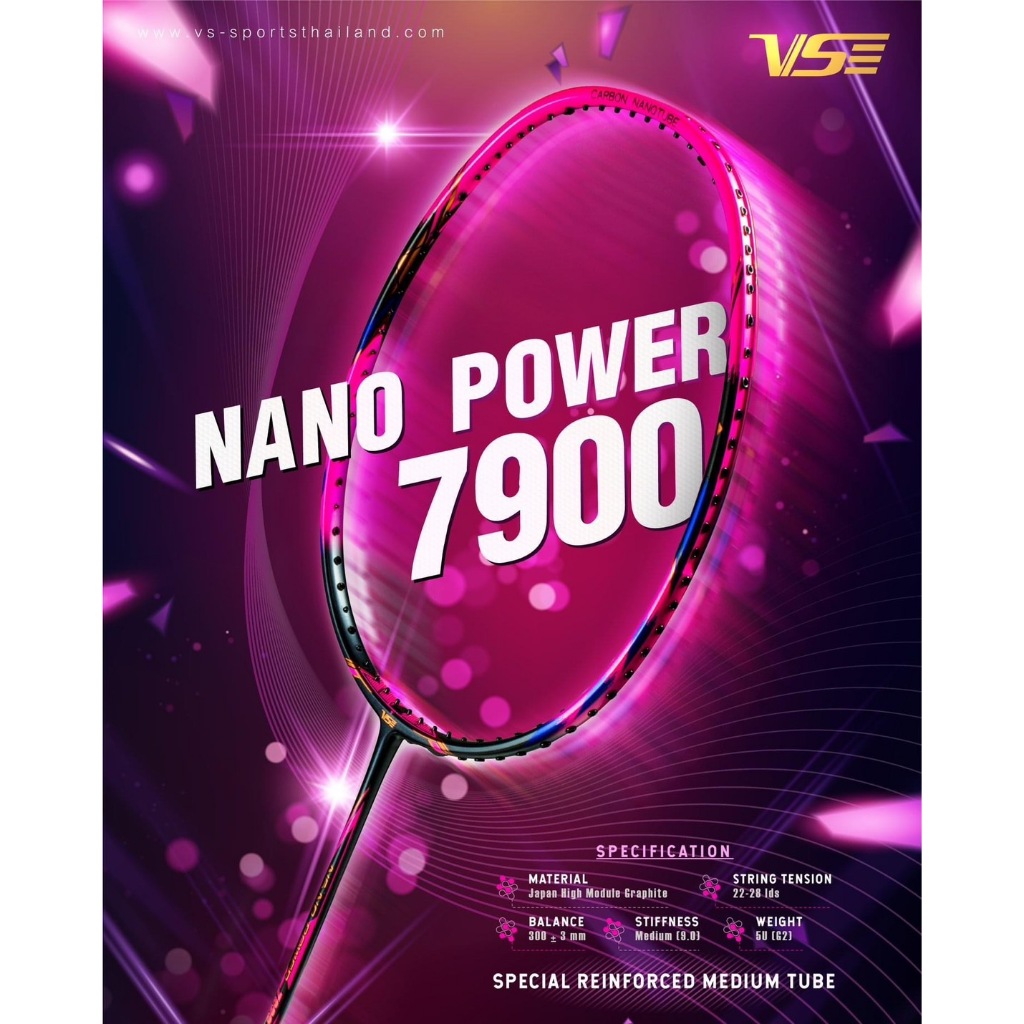 ไม้แบดมินตัน VS NANO POWER 7900 5U แถม เอ็น พันด้าม ซอง รูปที่ 5