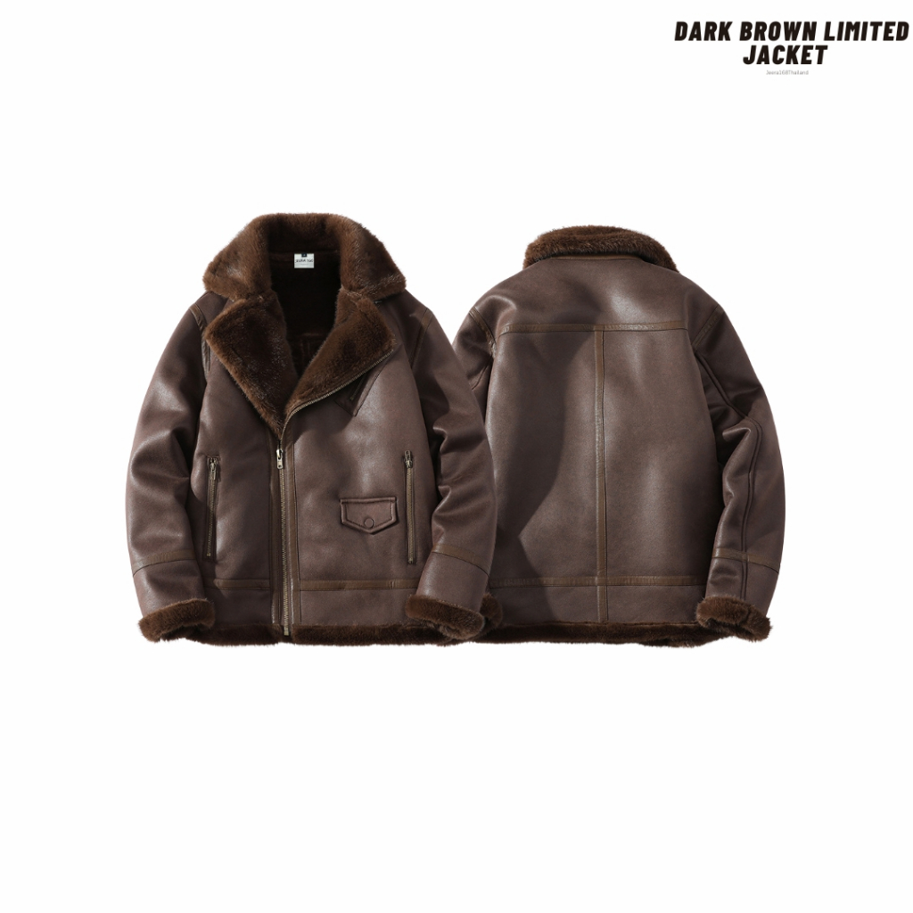 Jeera168 | Dark brown limited Jacket เสื้อแจ็คเก็ต Unisex สุดหรู (พรีออเดอร์)