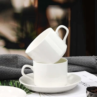 ชุดแก้วกาแฟ เซรามิกสีขาว ทนความร้อนได้สูง