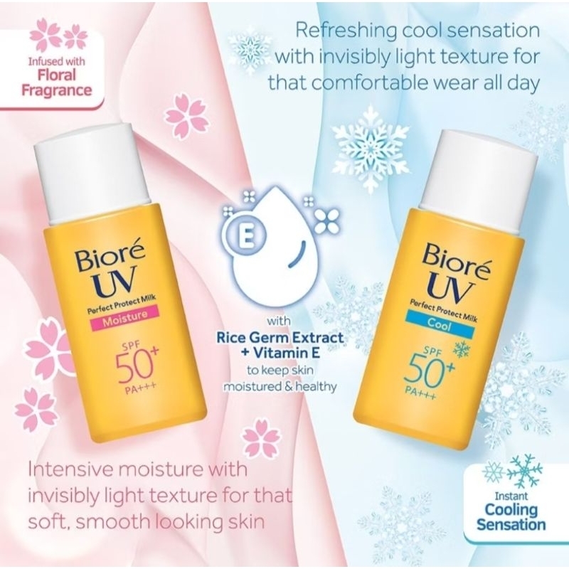 พร้อมส่ง/ของแท้100% Biore UV Perfect Milk SPF50+ PA+++ Daily Sunscreen 25 ml.