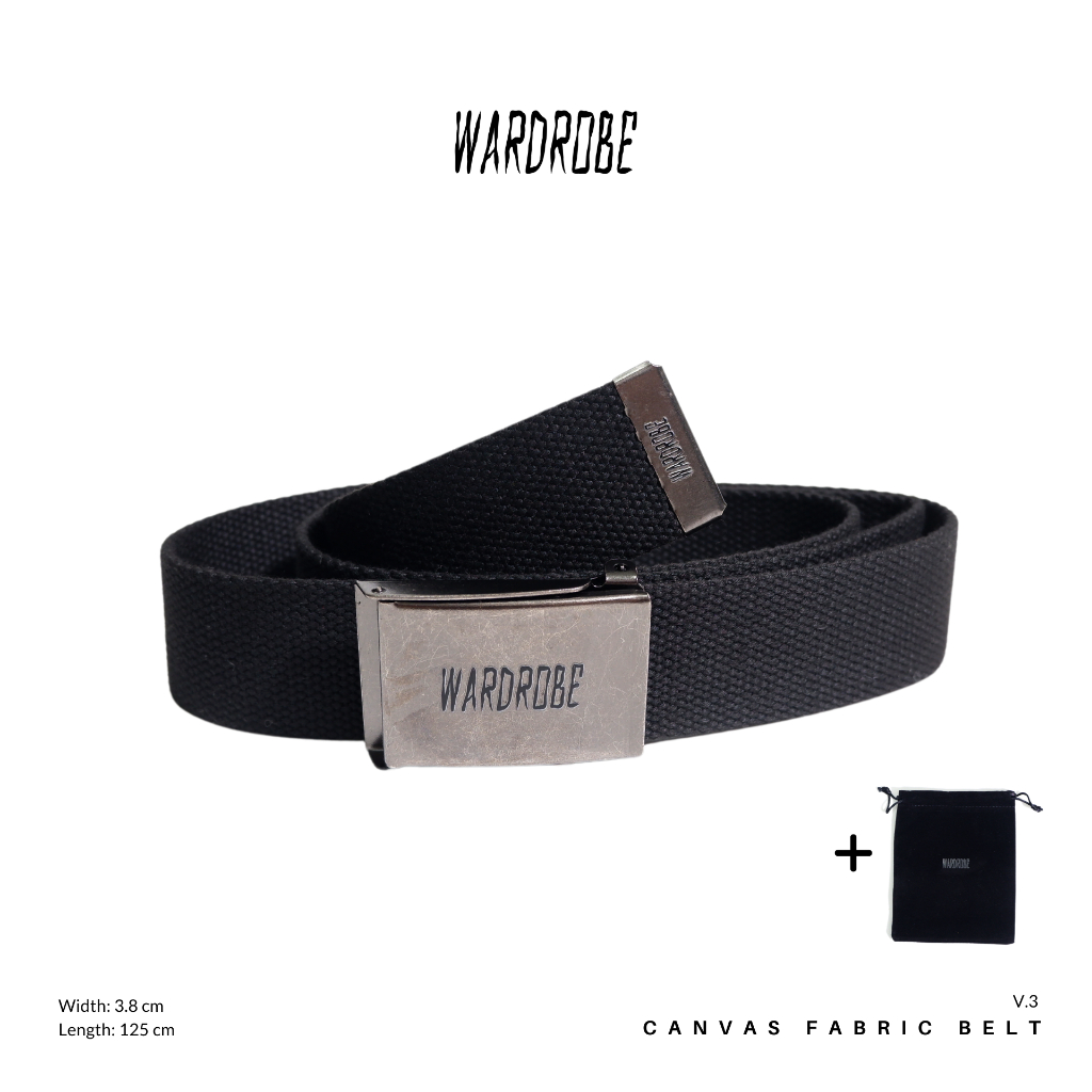 เข็มขัดผ้าแคนวาส Wardrobe  V.3 หัวเข็มขัดโลหะ สามารถถอดหัวออกเพื่อตัดสายให้พอดีกับเอวได้