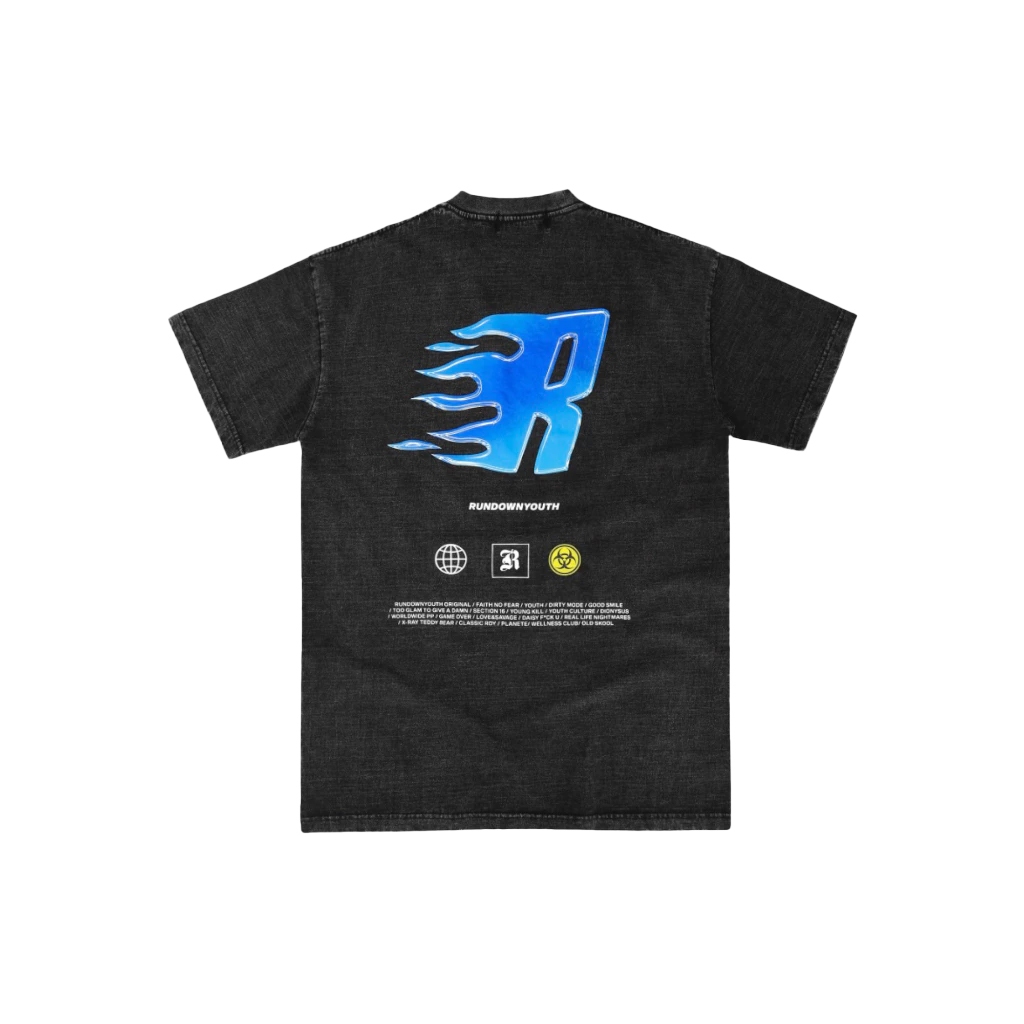 RDY Letter R Blue Fire T-Shirt 044