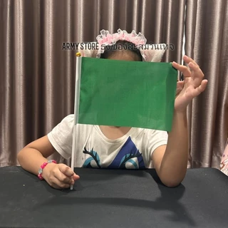 < ส่งด่วน > ธงโบกมือ สีพื้น งานขบวน กีฬาสี พาเหรด Size 14x20 cm. Waving Flag พร้อมส่งร้านคนไทย ออกบิลเงินสดได้