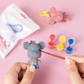 DIY พวงกุญแจหมี ชุดระบายสี ระบายสีเด็ก เซ็ตระบายสีรูปปั้นหมีสุดน่ารัก