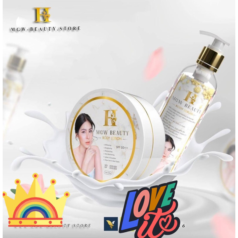 (เช็ดคู่)Mgwครีมเมจิไว้ บำรุงผิวกาย 250g เซรั่มปริมา300ml