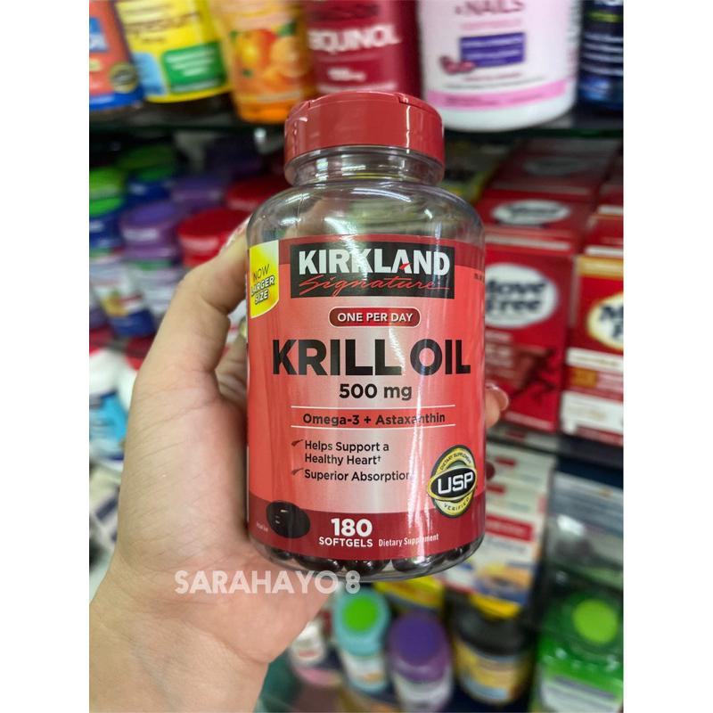 Kirkland Krill Oil 500mg Omaga 3+Astaxantin (180Softgels)