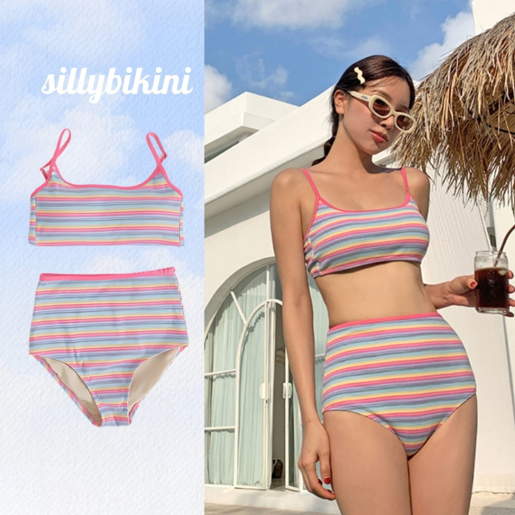 [พร้อมส่ง ส่งทุกวัน] SillyBikini SexyRainbow บิกินี่ลายสายรุ้งสุดน่ารัก ใส่แล้วสดใส มั่นใจทุกมุม!
