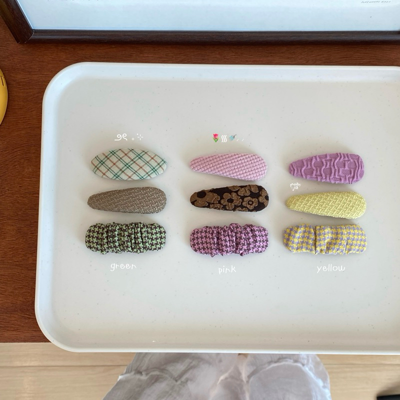 Pastel Plaids hairclip | กิ๊ฟติดผม ลายตาราง ผ้า ม่วนใจ๋.สตูดิโอ | muanjia.studio